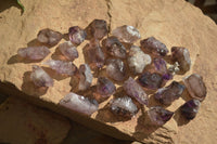 Natural Smokey Window Amethyst Crystals  x 35 From Chiredzi, Zimbabwe