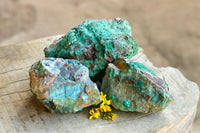 Natural Rough Blue Shattuckite Specimens  x 3 From Namibia - TopRock