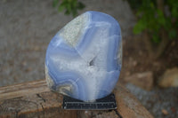 Polished Blue Lace Agate Standing Free Form  x 1 From Nsanje, Malawi - Toprock Gemstones and Minerals 