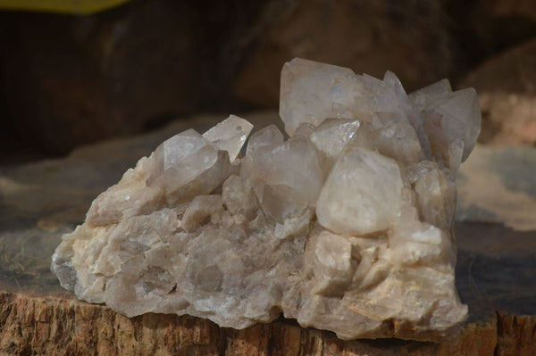 Natural Smokey Quartz Clusters x 3 From Luena, Congo