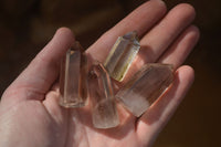 Polished Wispy Phantom Smokey Quartz Points x 20 From Madagascar