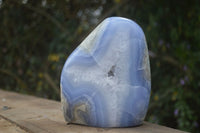 Polished Blue Lace Agate Standing Free Form  x 1 From Nsanje, Malawi - Toprock Gemstones and Minerals 