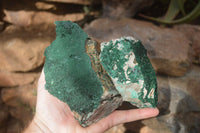 Natural Crystalline Malachite Specimens  x 3 From Congo