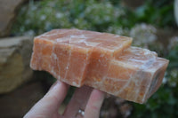 Natural New Sunset Orange Calcite Specimens  x 3 From Spitzkop, Namibia