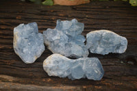 Natural Blue Celestite Crystal Specimens  x 4 From Sakoany, Madagascar - Toprock Gemstones and Minerals 