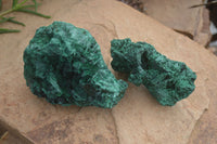 Natural Chatoyant Silky Malachite Specimens  x 2 From Congo - Toprock Gemstones and Minerals 