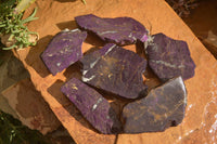 Polished  Metallic Purpurite Slices With Matte Finish x 6 From Erongo, Namibia