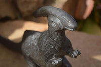 Polished Black Soapstone Dinosaur Carving x 1 From Zimbabwe