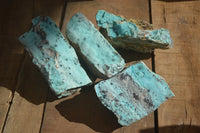 Natural Drusy Chrysocolla & Malachite Dolomite Specimens x 4 From Congo