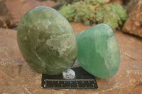 Polished  Green Fluorite Standing Free Forms  x 2 From Madagascar