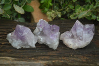 Natural Jacaranda Amethyst Clusters  x 3 From Zambia - Toprock Gemstones and Minerals 