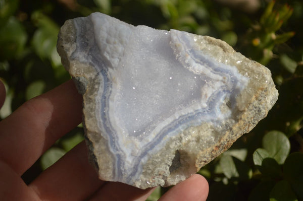 Natural Blue Lace Agate Geode Specimens  x 12 From Nsanje, Malawi