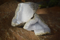 Natural Blue Lace Agate Geode Specimens  x 12 From Nsanje, Malawi