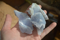 Natural Etched Blue Chalcedony Specimens  x 12 From Nsanje, Malawi