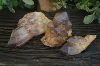 Natural Cascading Red Hematoid Phantom Quartz Crystal Formations  x 3 From Karoi, Zimbabwe - Toprock Gemstones and Minerals 