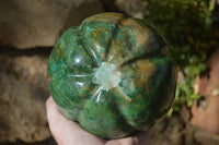 Polished Green Verdite Pumpkin Carving x 1 From Zimbabwe