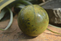 Polished Green Opal Spheres  x 3 From Madagascar - Toprock Gemstones and Minerals 