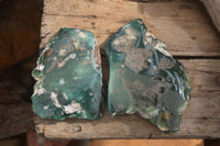 Polished One Side Polished Emerald Mtorolite Plates  x 2 From Zimbabwe