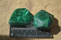 Polished Flower Banded Malachite Free Forms  x 12 From Congo - Toprock Gemstones and Minerals 