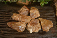 Natural Honey Aragonite Etched & Cobbed Pieces  x 6 From Namibia