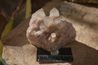 Natural Cascading Smokey Quartz Clusters x 2 From Luena, Congo