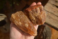 Natural Honey Aragonite Etched & Cobbed Pieces  x 6 From Namibia