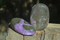 Polished Stichtite & Serpentine Free Forms With Silky Purple Threads  x 3 From Barberton, South Africa - Toprock Gemstones and Minerals 