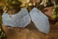 Natural Etched Blue Chalcedony Specimens  x 12 From Nsanje, Malawi