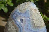 Polished Blue Lace Agate Standing Free Forms  x 2 From Nsanje, Malawi - Toprock Gemstones and Minerals 