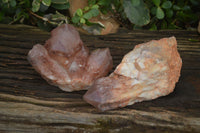 Natural Red Hematoid Quartz Specimens x 2 From Karoi, Zimbabwe