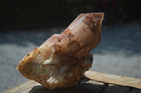 Natural Cascading Red Hematoid Phantom Quartz Crystal Formations  x 3 From Karoi, Zimbabwe - Toprock Gemstones and Minerals 