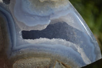 Polished Blue Lace Agate Standing Free Forms  x 2 From Nsanje, Malawi - Toprock Gemstones and Minerals 