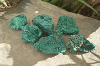 Natural Chatoyant Silky Malachite Specimens  x 6 From Kasompe, Congo - Toprock Gemstones and Minerals 