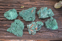 Natural Chatoyant Silky Malachite Specimens  x 6 From Kasompe, Congo - Toprock Gemstones and Minerals 