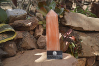 Polished Orange Twist Calcite Tower x 1 From Maevantanana, Madagascar