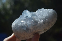 Polished Blue Celestite Standing Free Forms  x 2 From Sakoany, Madagascar - Toprock Gemstones and Minerals 