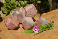 Natural Large Single Red Hematoid Quartz Crystals x 4 From Madagascar - TopRock