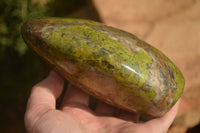 Polished  Green Opal Standing Free Forms  x 2 From Madagascar