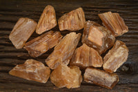 Natural Honey Aragonite Etched & Cobbed Pieces  x 12 From Namibia