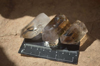 Polished Wispy Phantom Smokey Quartz Points x 12 From Madagascar