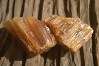 Natural Honey Aragonite Etched & Cobbed Pieces  x 12 From Namibia