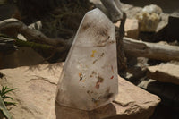 Polished Extra Large Smokey Window Quartz Crystal x 1 From Madagascar