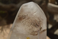 Polished Extra Large Smokey Window Quartz Crystal x 1 From Madagascar