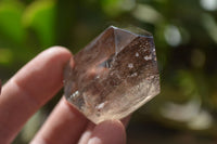 Polished Wispy Phantom Smokey Quartz Points x 12 From Madagascar