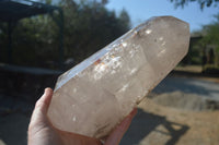 Polished Extra Large Smokey Window Quartz Crystal x 1 From Madagascar