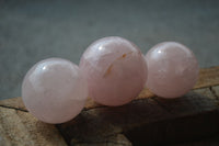 Polished Pink Rose Quartz Spheres  x 4 From Madagascar - Toprock Gemstones and Minerals 