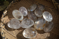 Polished Clear Rock Crystal & Girasol Quartz Palm Stones  x 12 From Madagascar - Toprock Gemstones and Minerals 