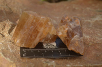 Natural Honey Aragonite Etched & Cobbed Pieces  x 12 From Namibia