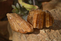 Natural Honey Aragonite Etched & Cobbed Pieces  x 12 From Namibia