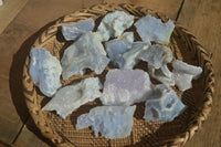 Natural Etched Blue Chalcedony Specimens  x 12 From Nsanje, Malawi